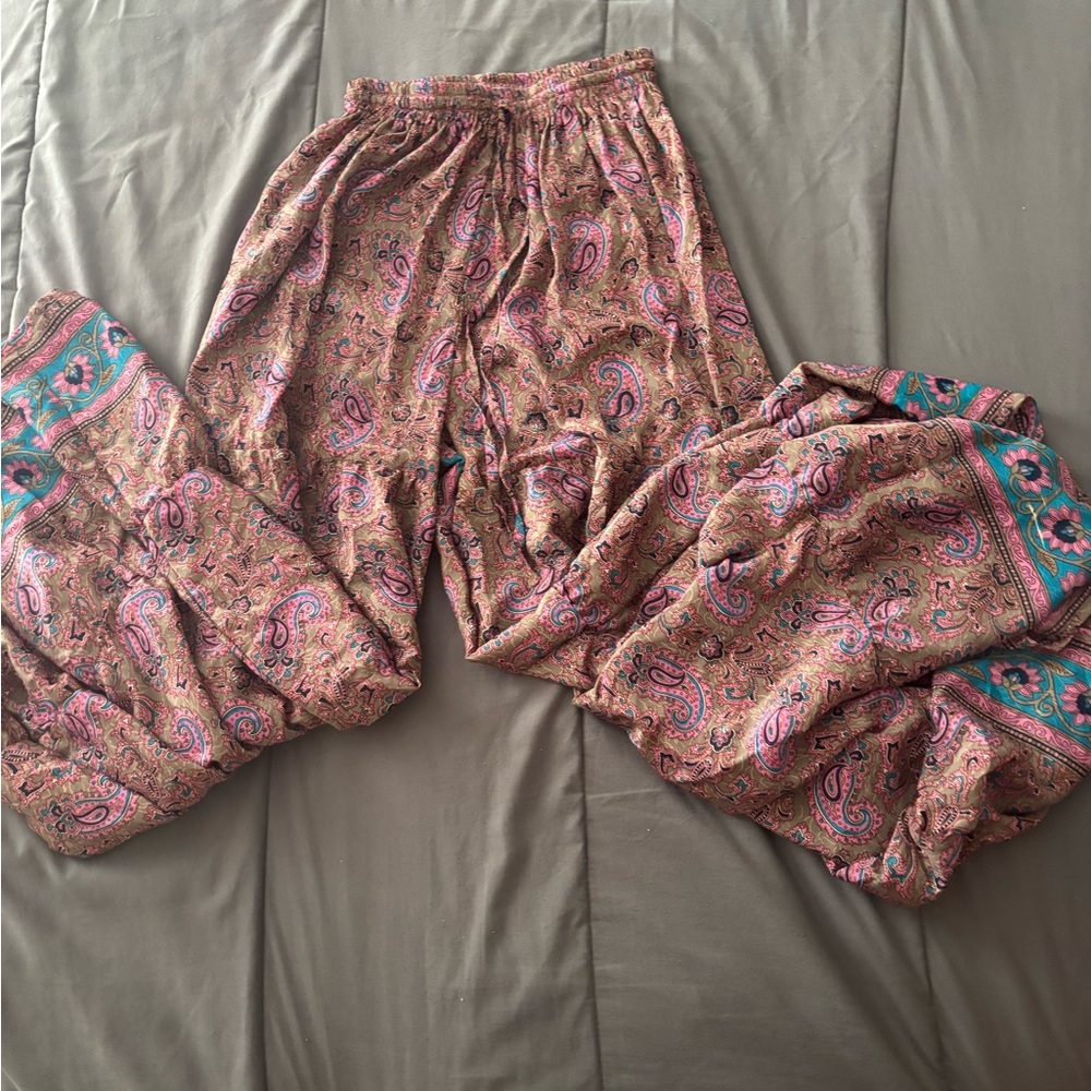 Bohemian Paisley Wide-Leg Pants